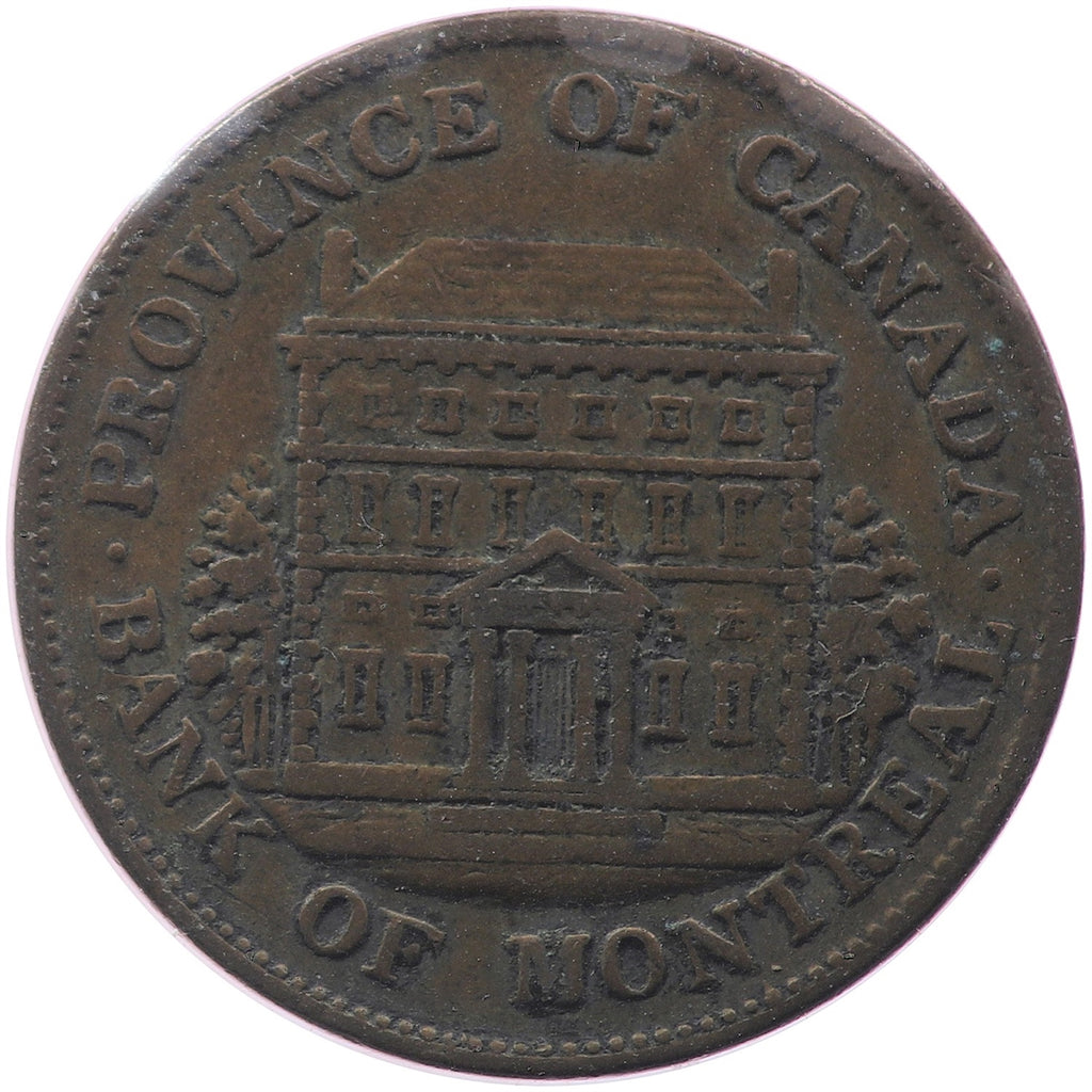PC-1B1 1844 Province of Canada Half Penny Bank Token, Fine (F12)
