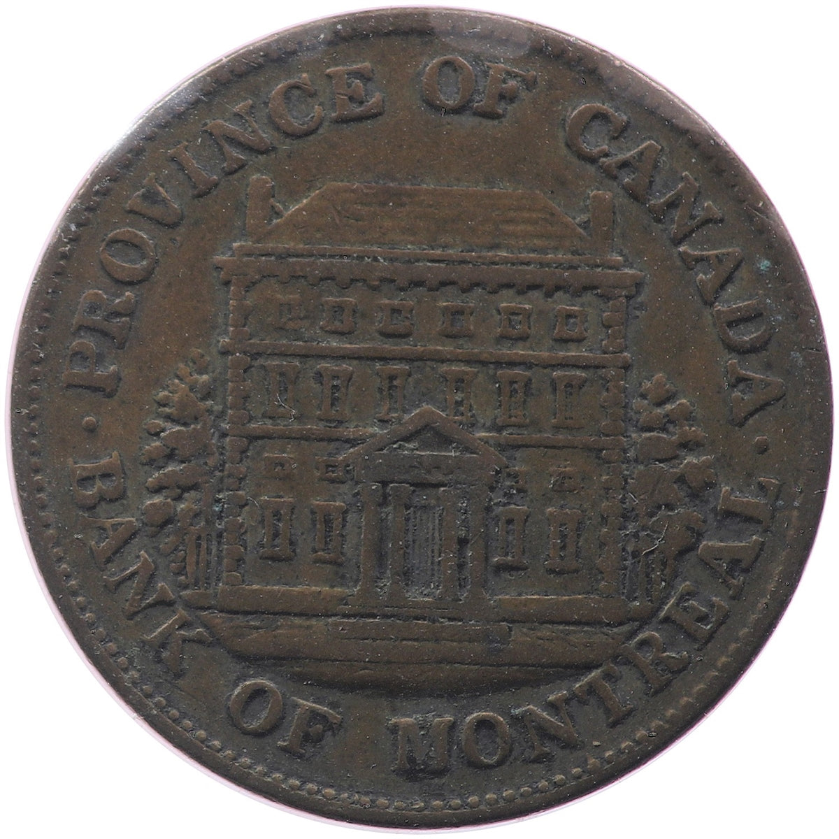 PC-1B1 1844 Province of Canada Half Penny Bank Token, Fine (F12)