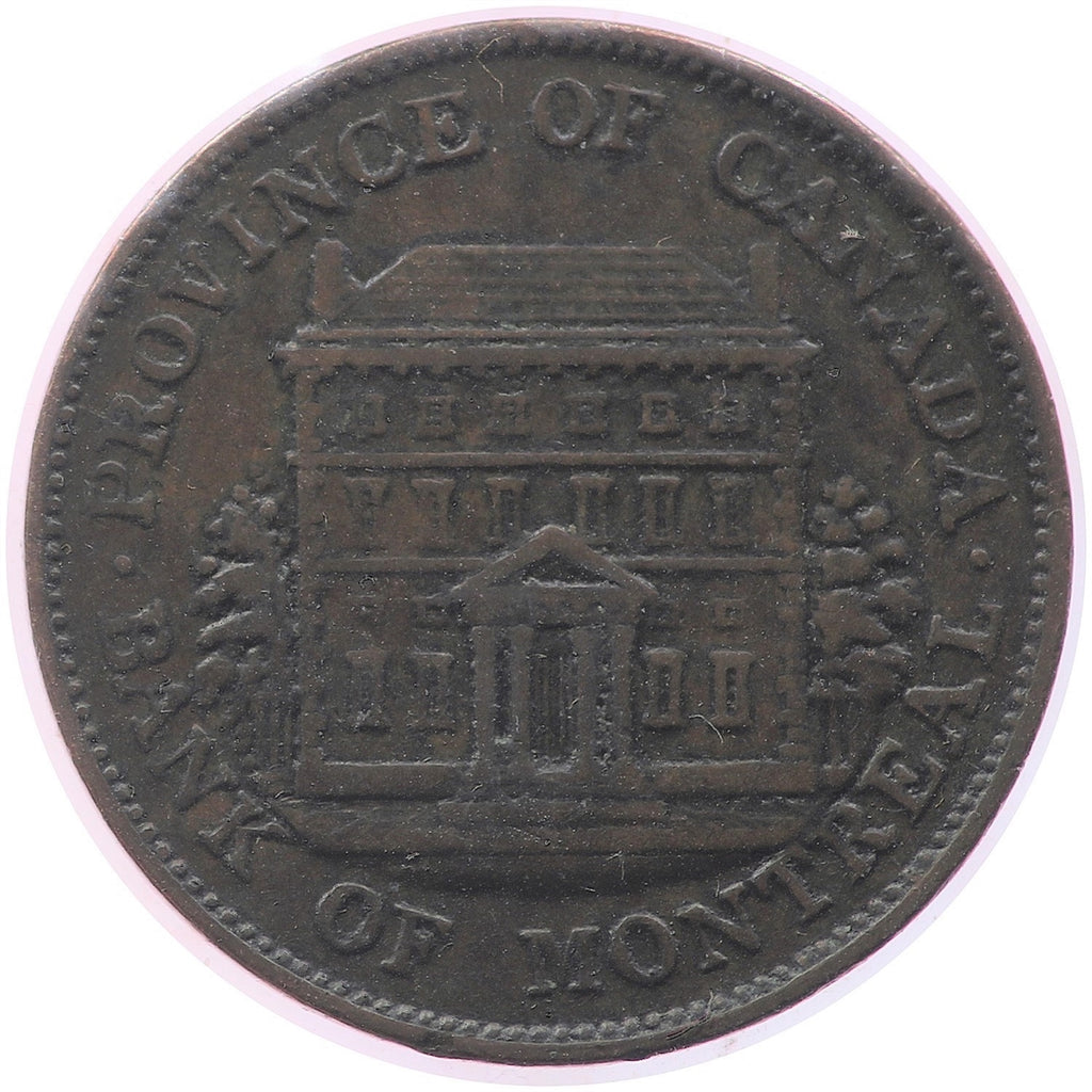 PC-1B2 1844 Province of Canada Half Penny Bank Token, Very Fine (VF20)
