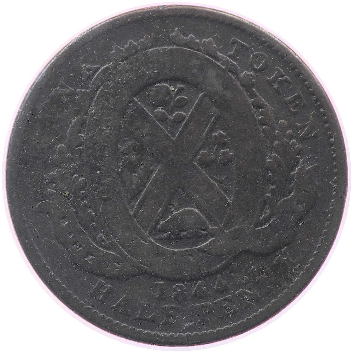 PC-1B3 1844 Province of Canada Half Penny Token, Good (G4)