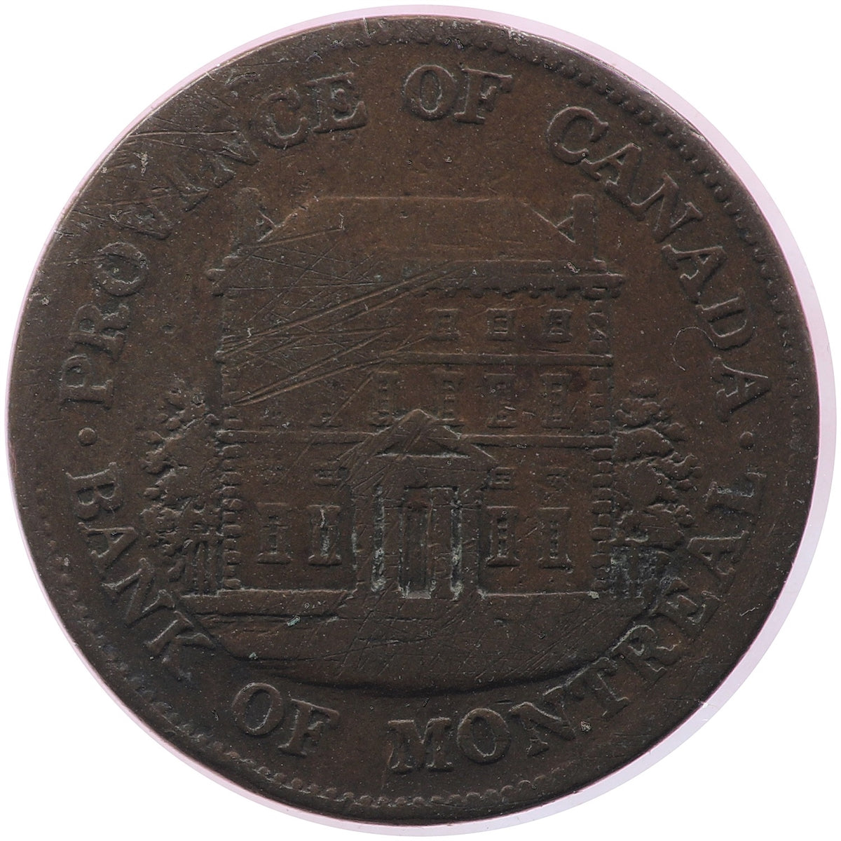 PC-1B3 1844 Province of Canada Half Penny Token, Very Good (VG8)