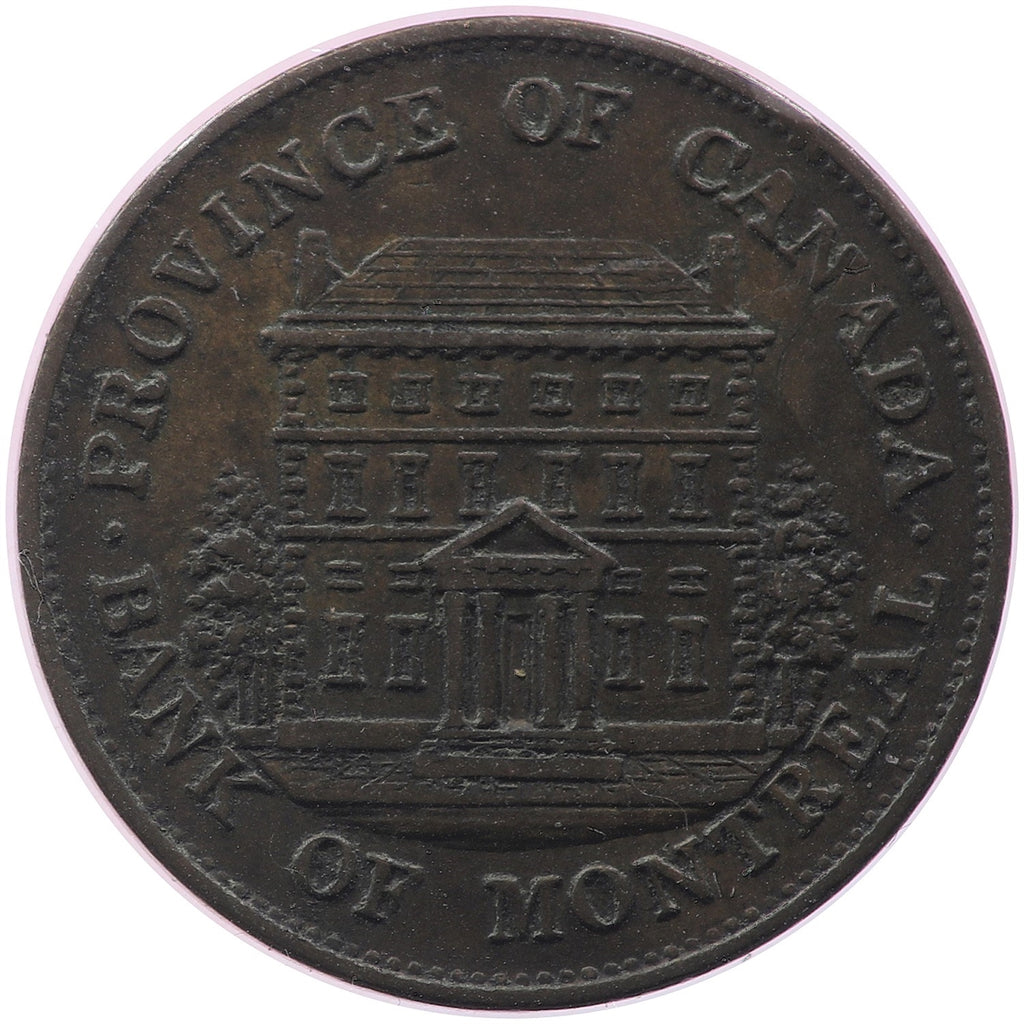 PC-1B3 1844 Province of Canada Bank of Montreal Half Penny Token, Extra Fine (EF40)