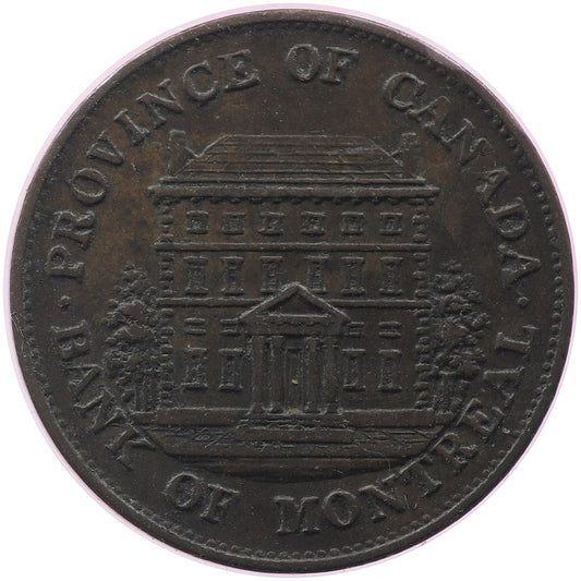PC-1B3 1844 Province of Canada Bank of Montreal Half Penny Token Extra Fine (EF40)