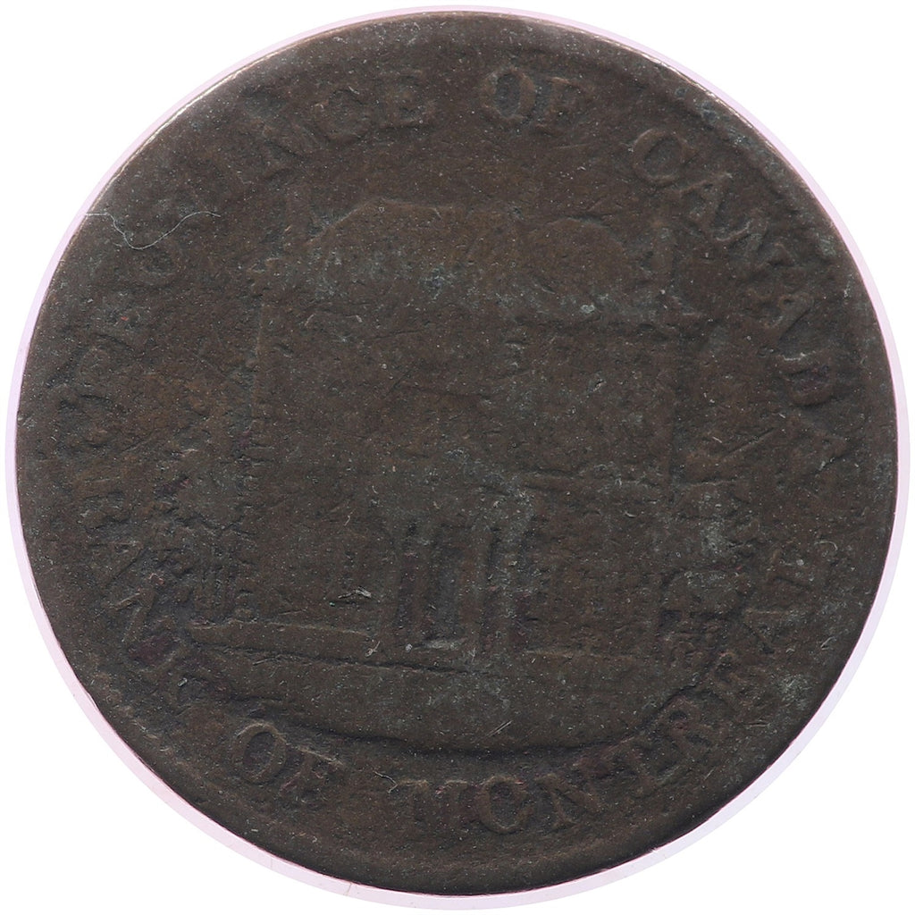 PC-1B4 1844 Province of Canada Half Penny Bank Token, Good (G4)
