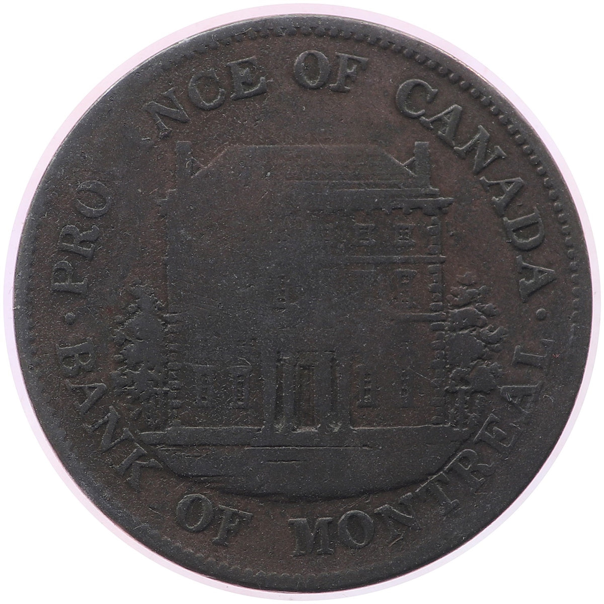 PC-1B4 1844 Province of Canada Bank of Montreal Half Penny Bank Token Very Good (VG8)