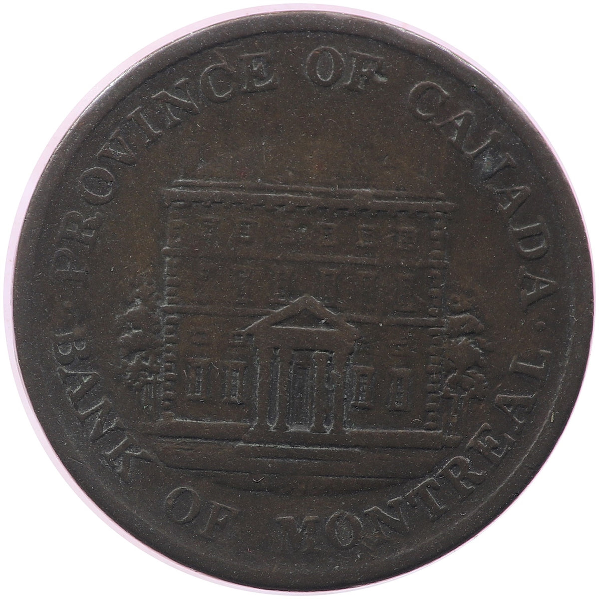 PC-1B5 1844 Province of Canada Half Penny Bank Token, Very Good (VG8)