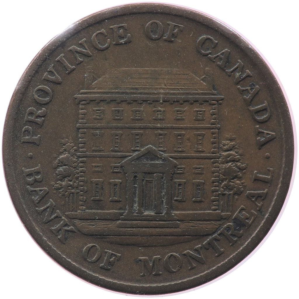 PC-1B5 1844 Province of Canada Bank of Montreal Half Penny Token Very Fine (VF20)