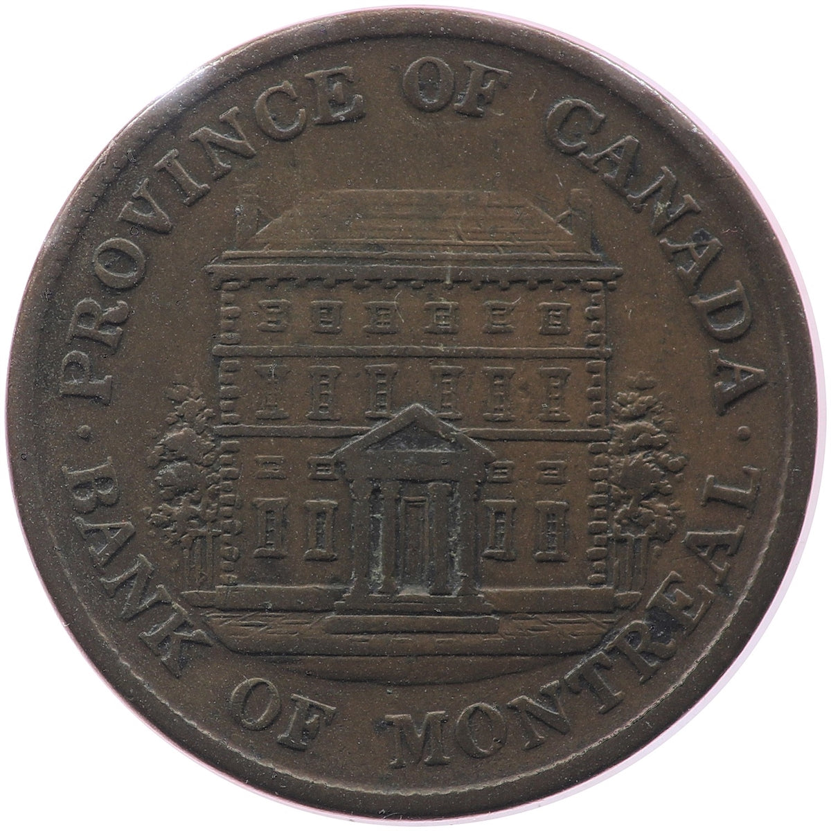 PC-1B5 1844 Province of Canada Bank of Montreal Half Penny Token Very Fine (VF20)