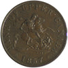 PC-5D 1857 Province of Canada, Bank of Upper Canada Half Penny Token VF-EF (VF30)