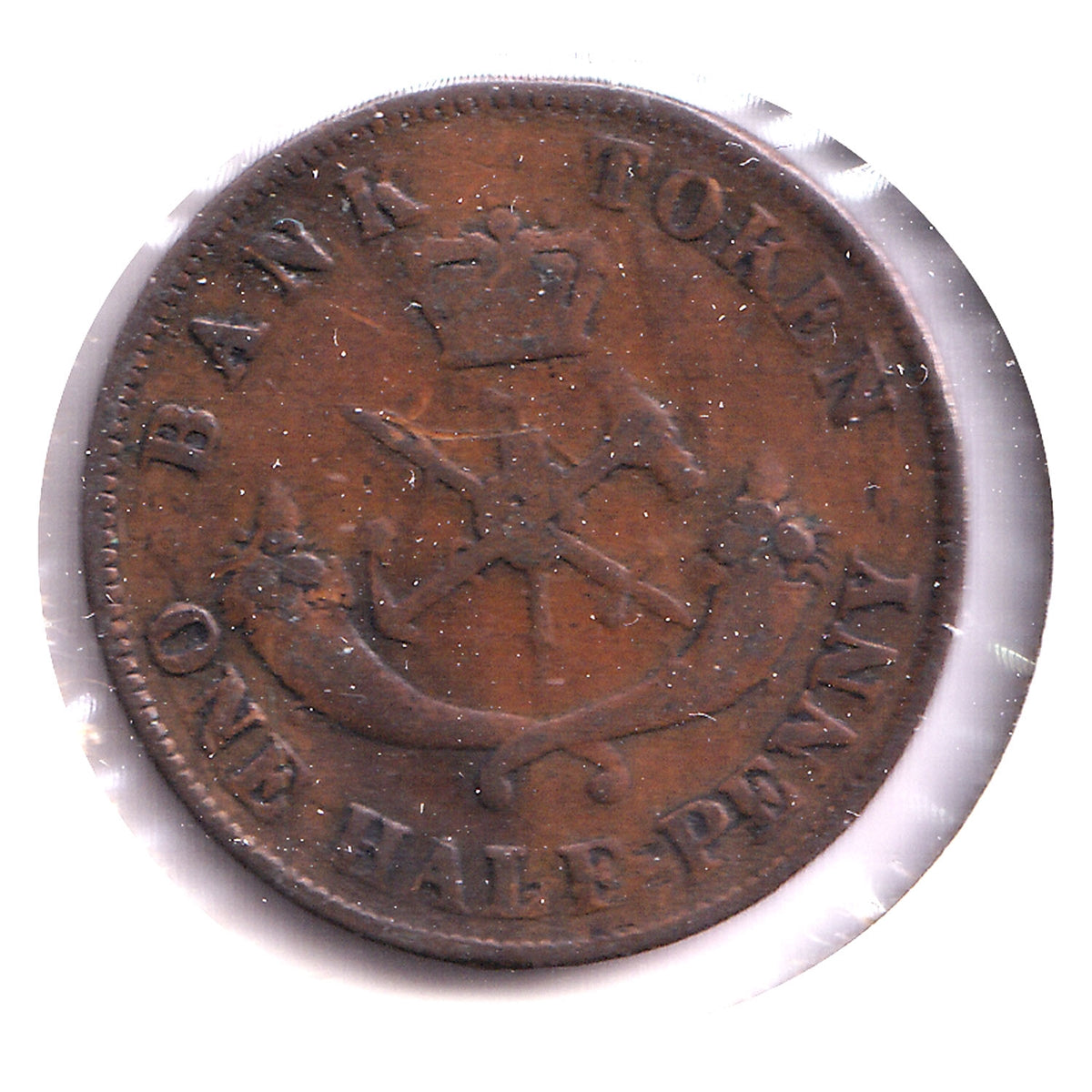 PC-5D 1857 Province of Canada, Bank of Upper Canada Half Penny Token VG-F (VG10)