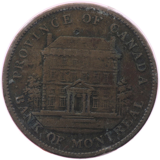 PC-2B 1842 Province of Canada Bank of Montreal Penny Token Fine (F12)