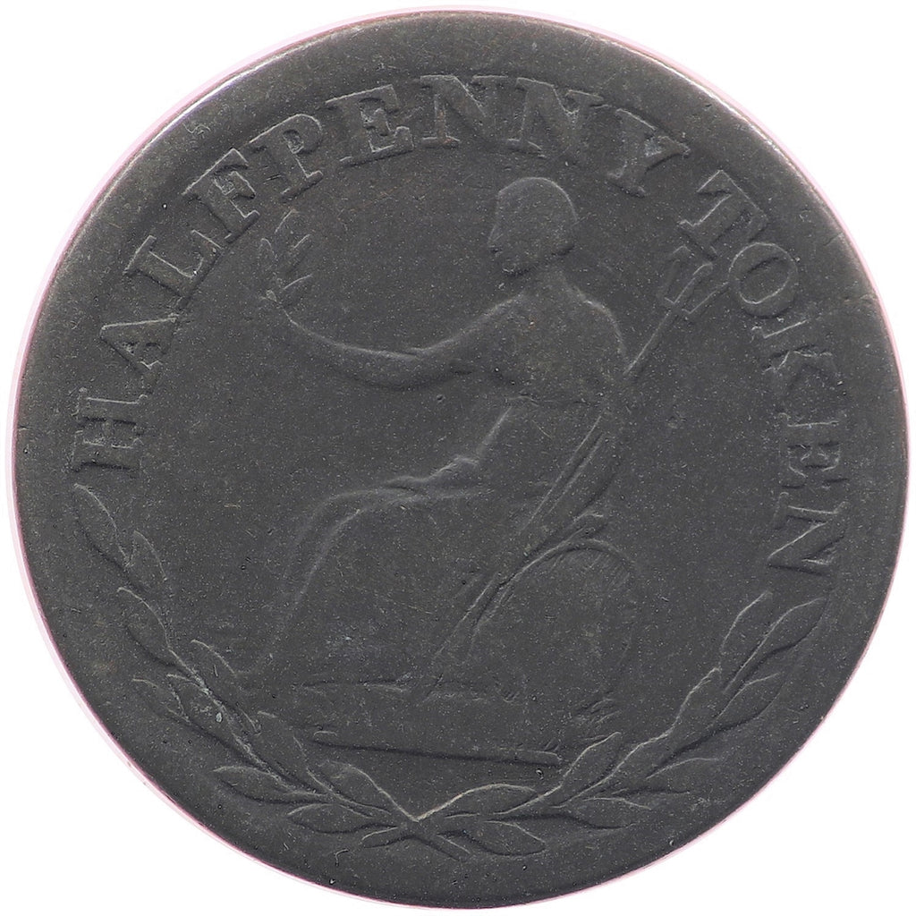 WE-2A1 Field Marshal Wellington, Plain Edge Half Penny Token VG-F (VG10)
