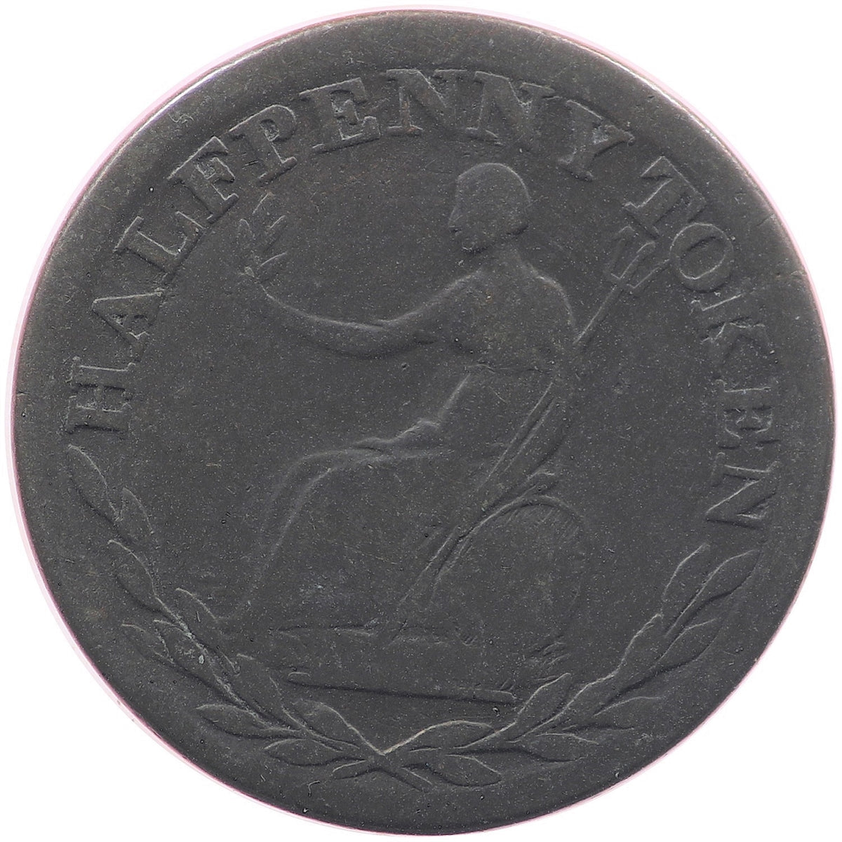 WE-2A1 Field Marshal Wellington, Plain Edge Half Penny Token VG-F (VG10)