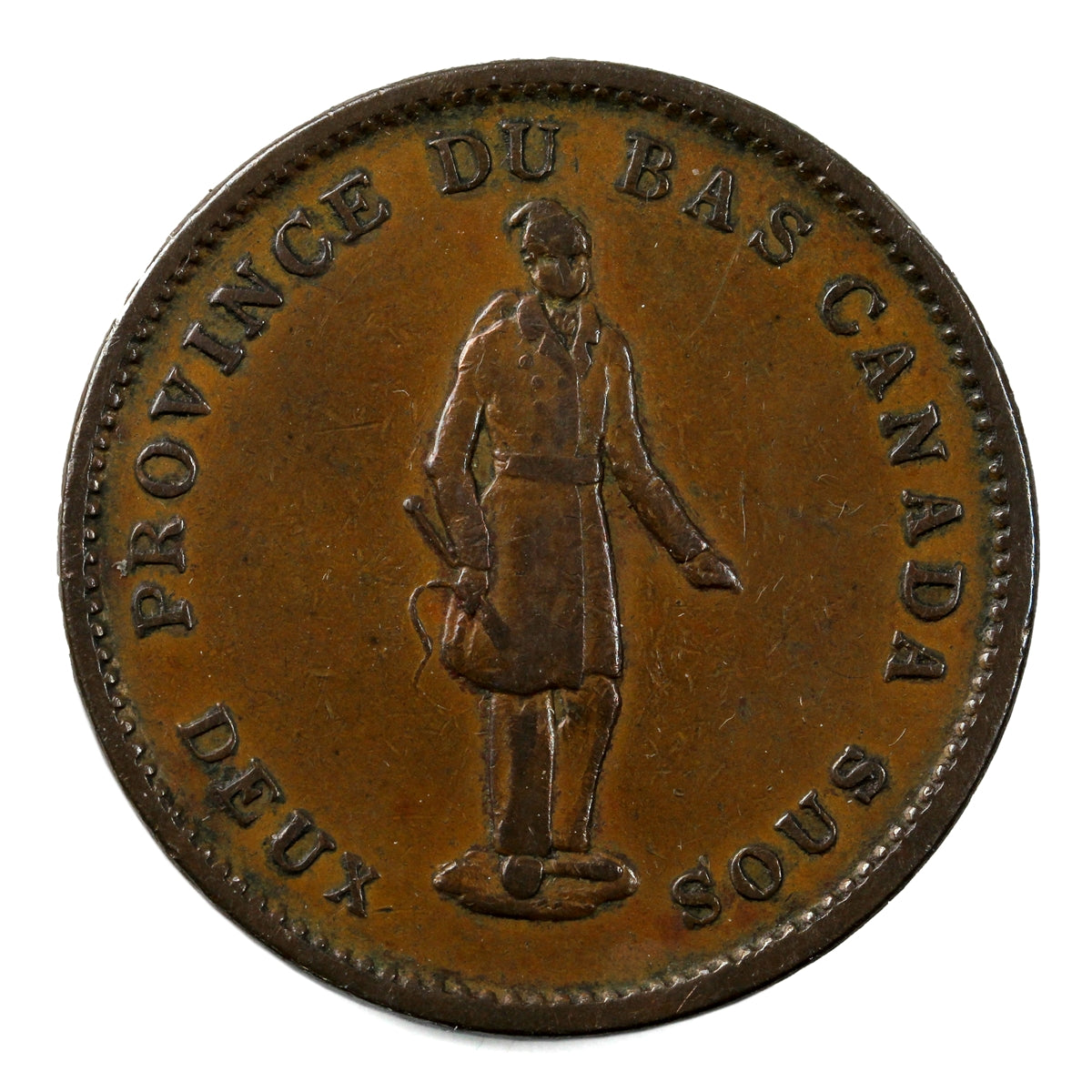 LC-9A1 1837 Lower Canada, City Bank, Strong, Period Half Penny Token Very VF-EF (VF30) $