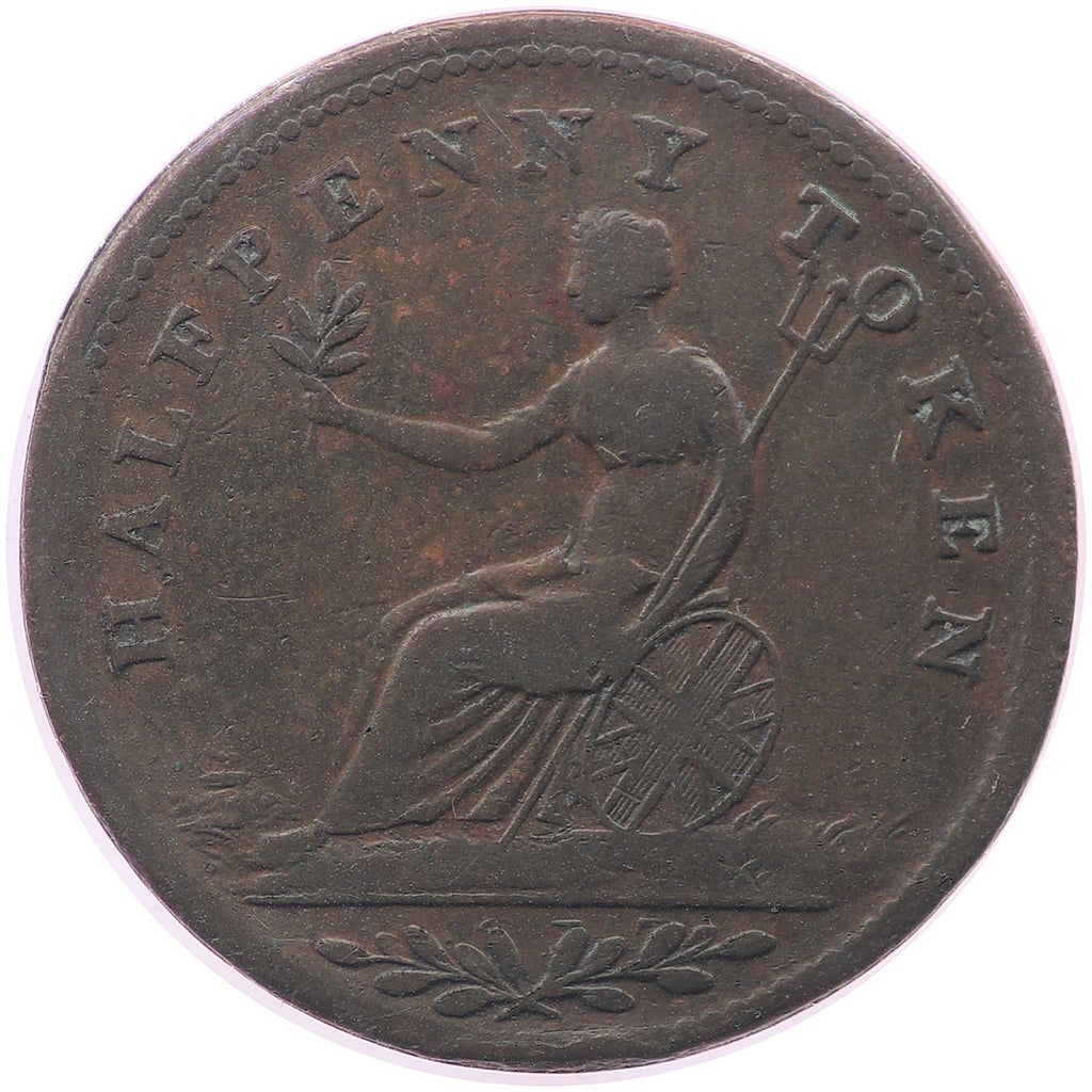 WE-2B3 (n.d) Wellington Half Penny Bank Token, Very Fine (VF20)