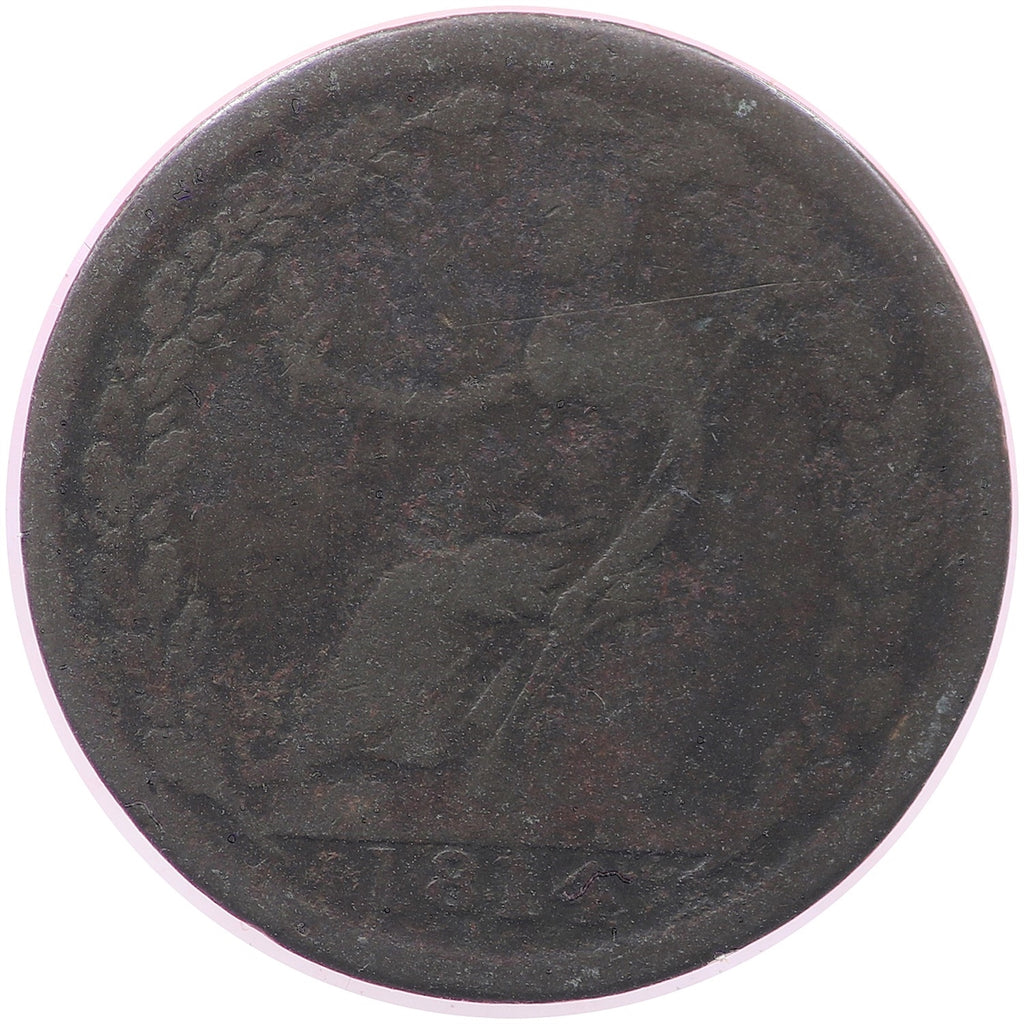 WE-8A6 1814 Wellington Half Penny Bank Token, G-VG (G6)