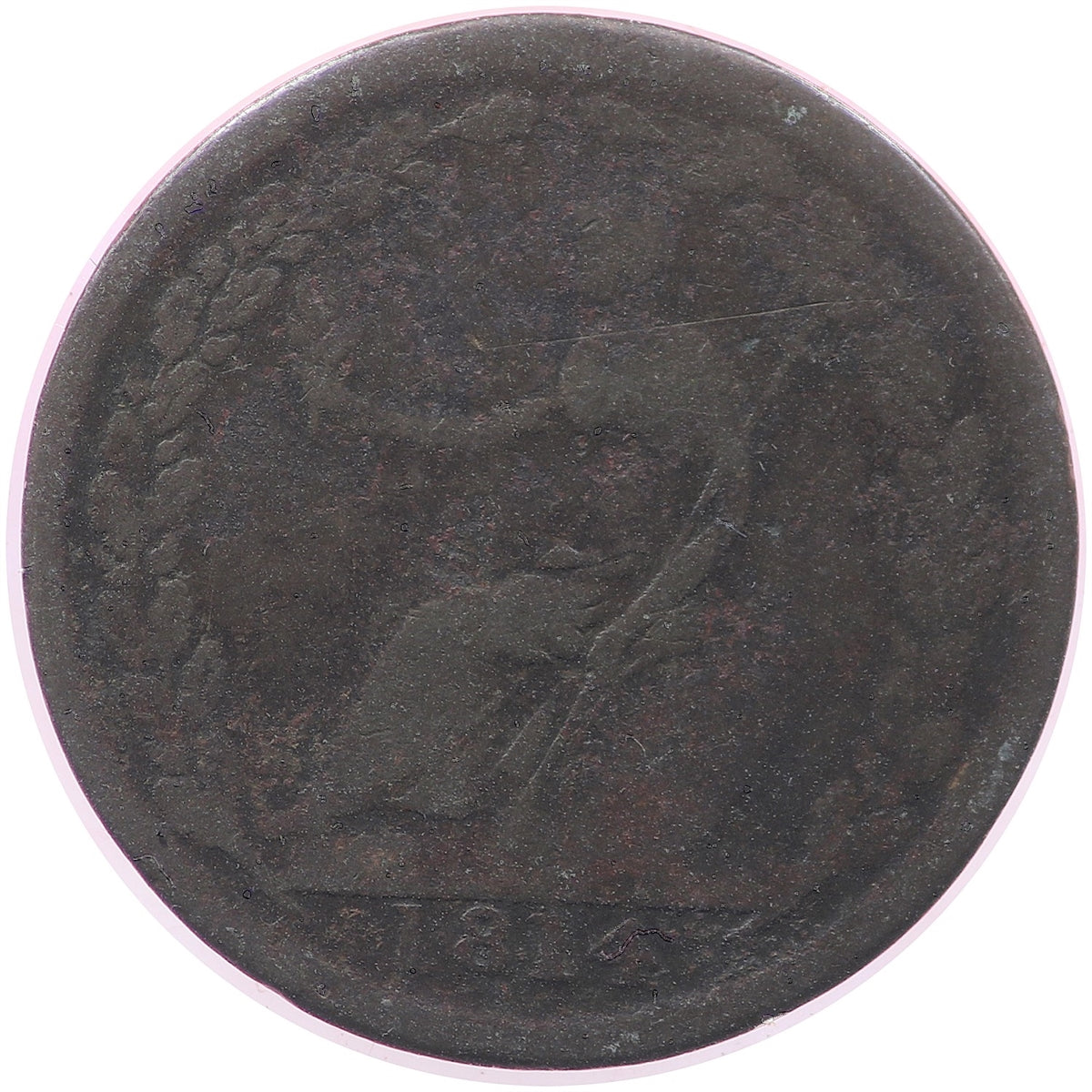 WE-8A6 1814 Wellington Half Penny Bank Token, G-VG (G6)
