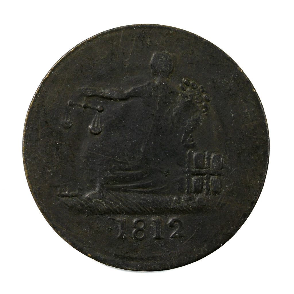 LC-48C3 1812 Lower Canada Imitation Tiffin Half Penny Token Extra Fine (EF40) $
