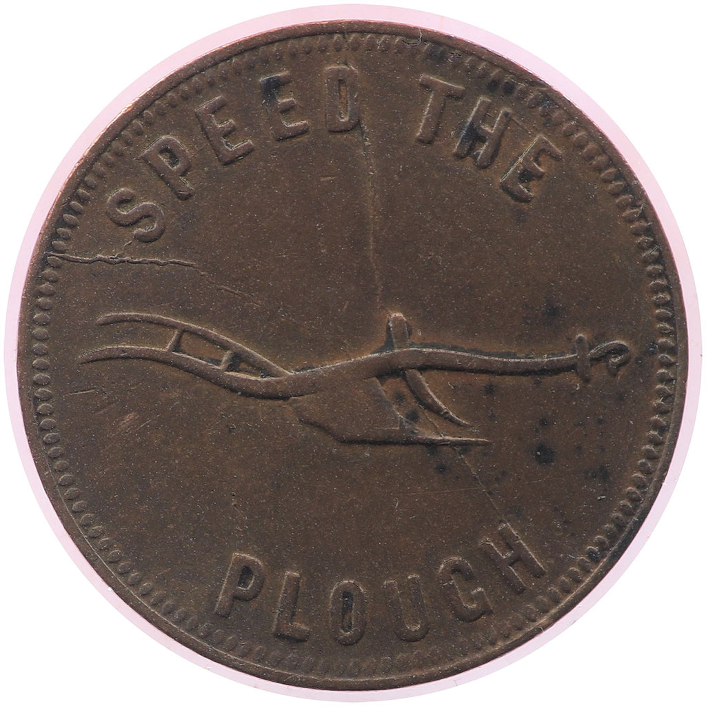 PE-5B2 No Date (1860) PEI Speed the Plough Bank Token, F-VF (F15)