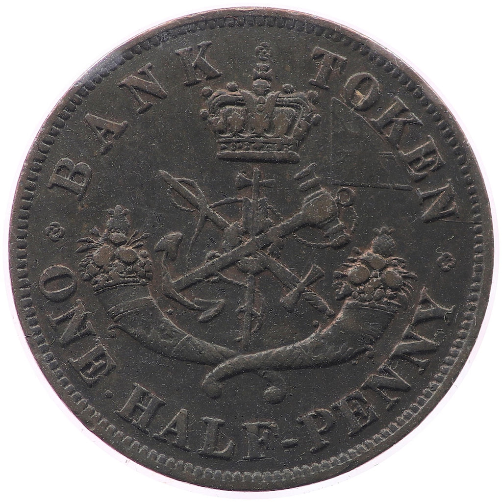 NS-1A1 1823 Nova Scotia Thistle Half Penny Bank Token, Good (G4)