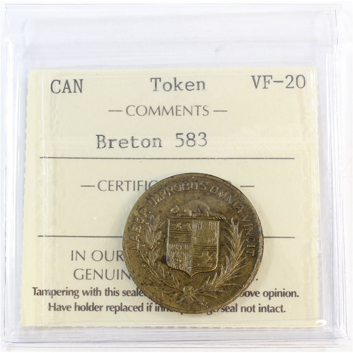 BR-583 Jos. LeRoux MD Bank Token ICCS Certified VF20