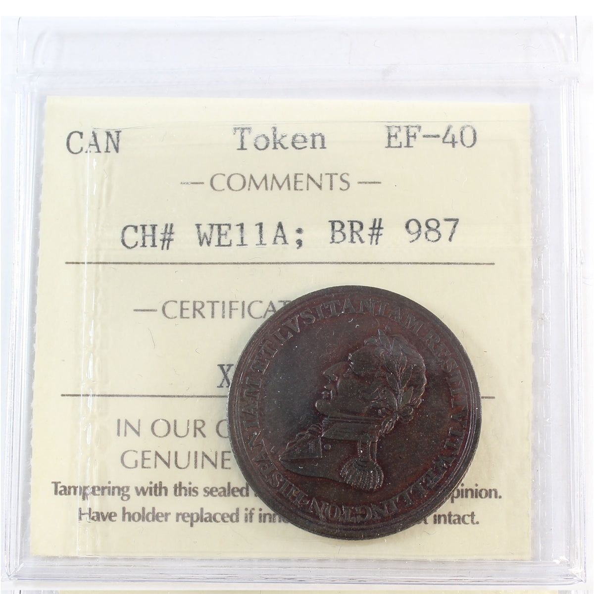 WE-11A Wellington Cuidad Rodrigo Halfpenny Token ICCS Certified EF40 (BR #987)