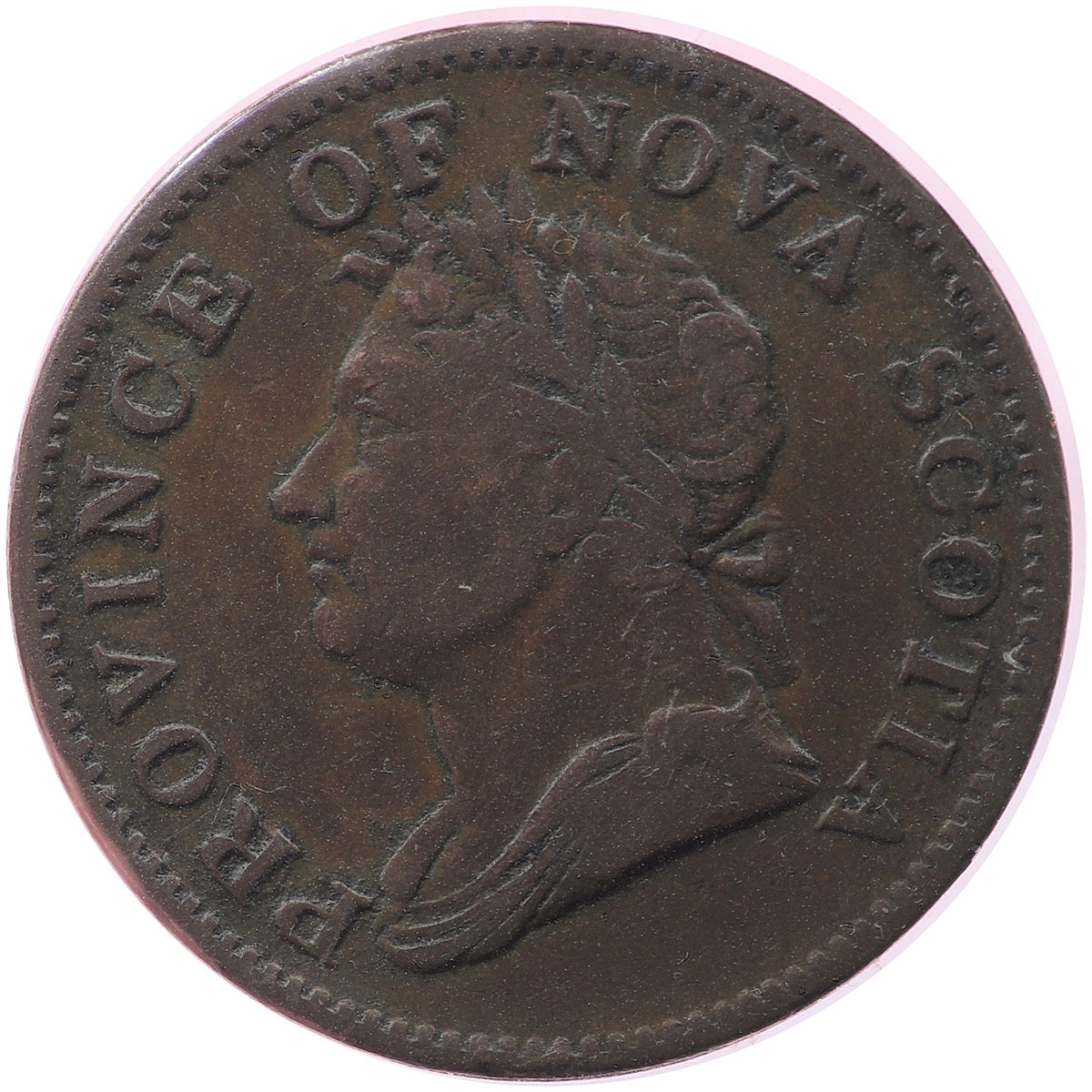 NS-1D2 1832 Nova Scotia George IV Thistle Half Penny Token F-VF (F15)