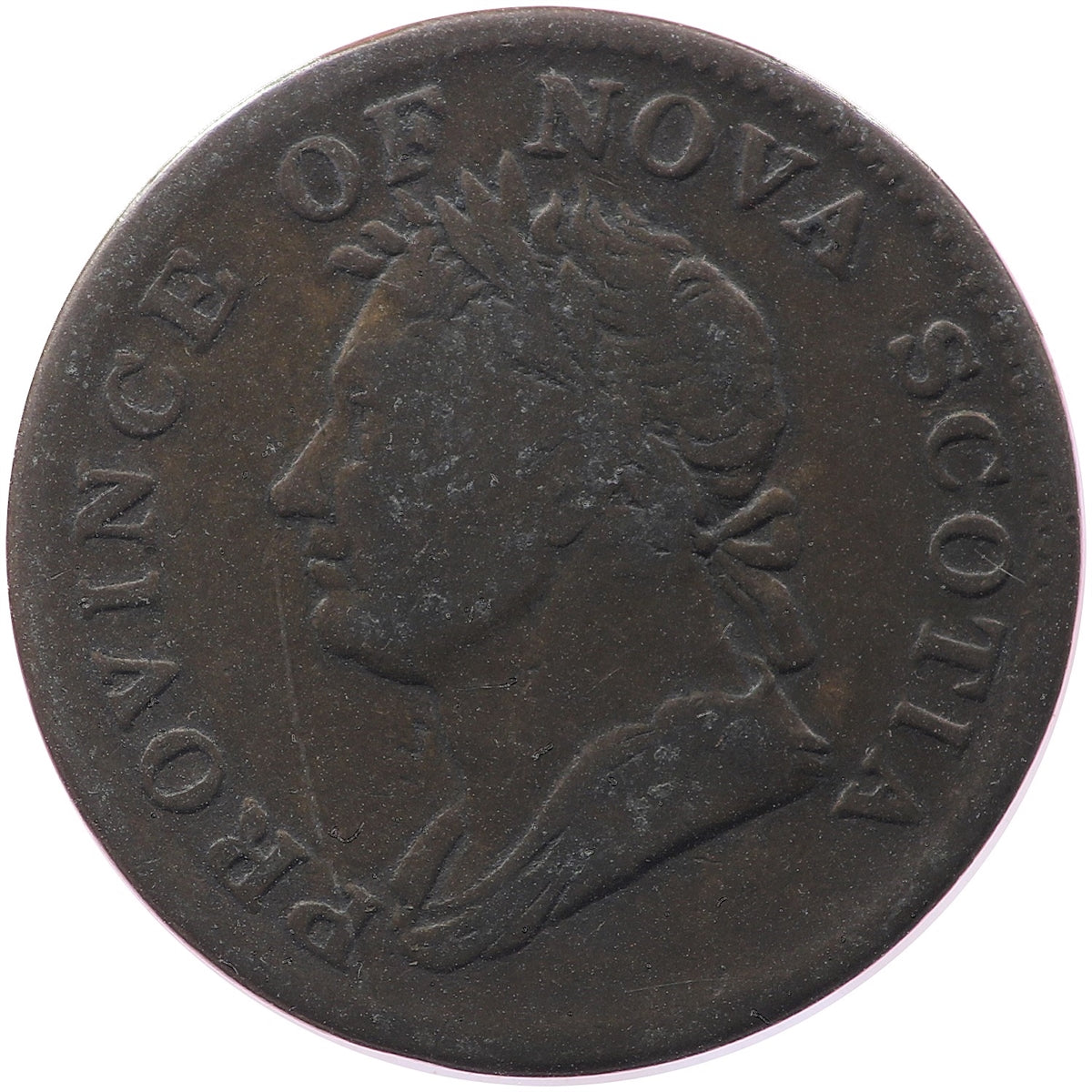 NS-1D3 1832 Nova Scotia George IV Thistle Half Penny Token VG-F (VG10)