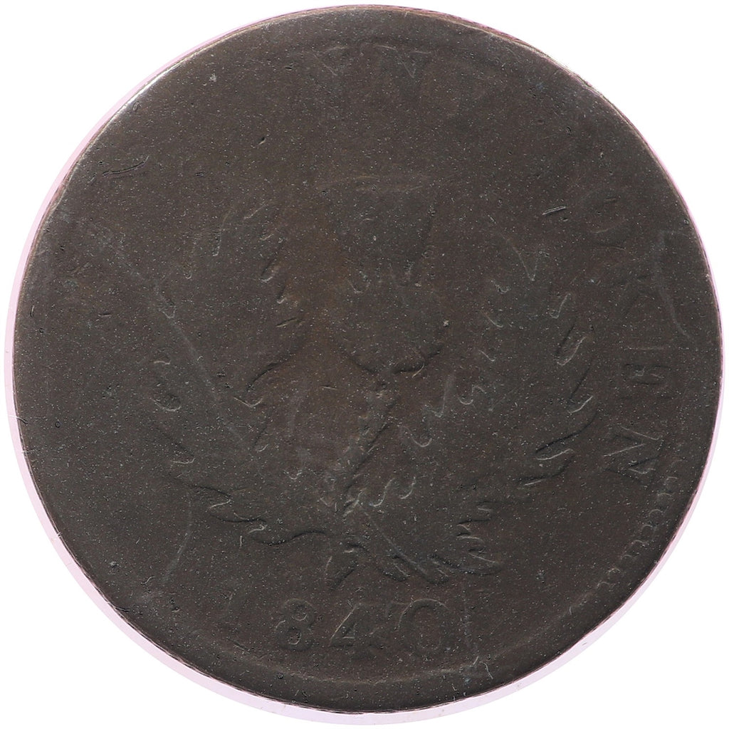NS-1E1 1840 Nova Scotia Thistle Half Penny Bank Token, Good (G4)