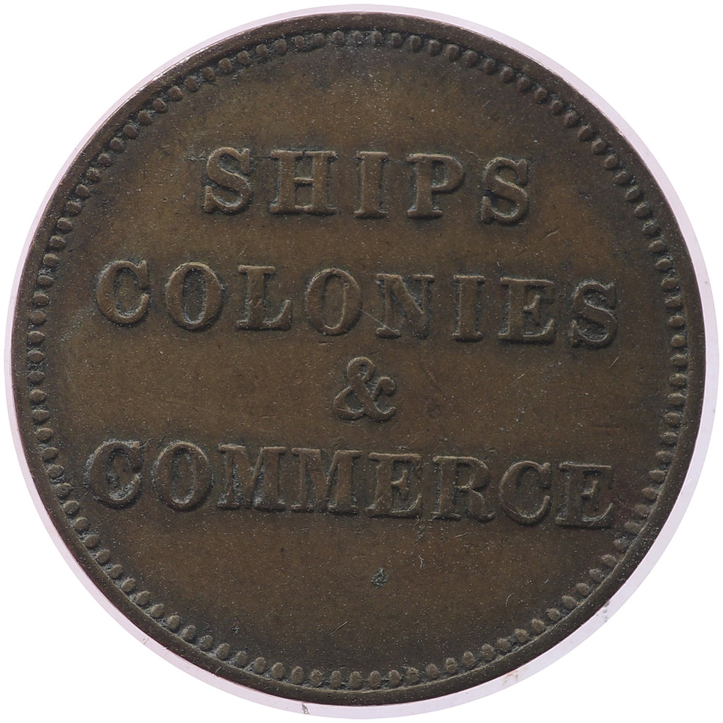 PE-10-29 No Date (1835) PEI Ships Colonies & Commerce Bank Token Very Fine (VF20)