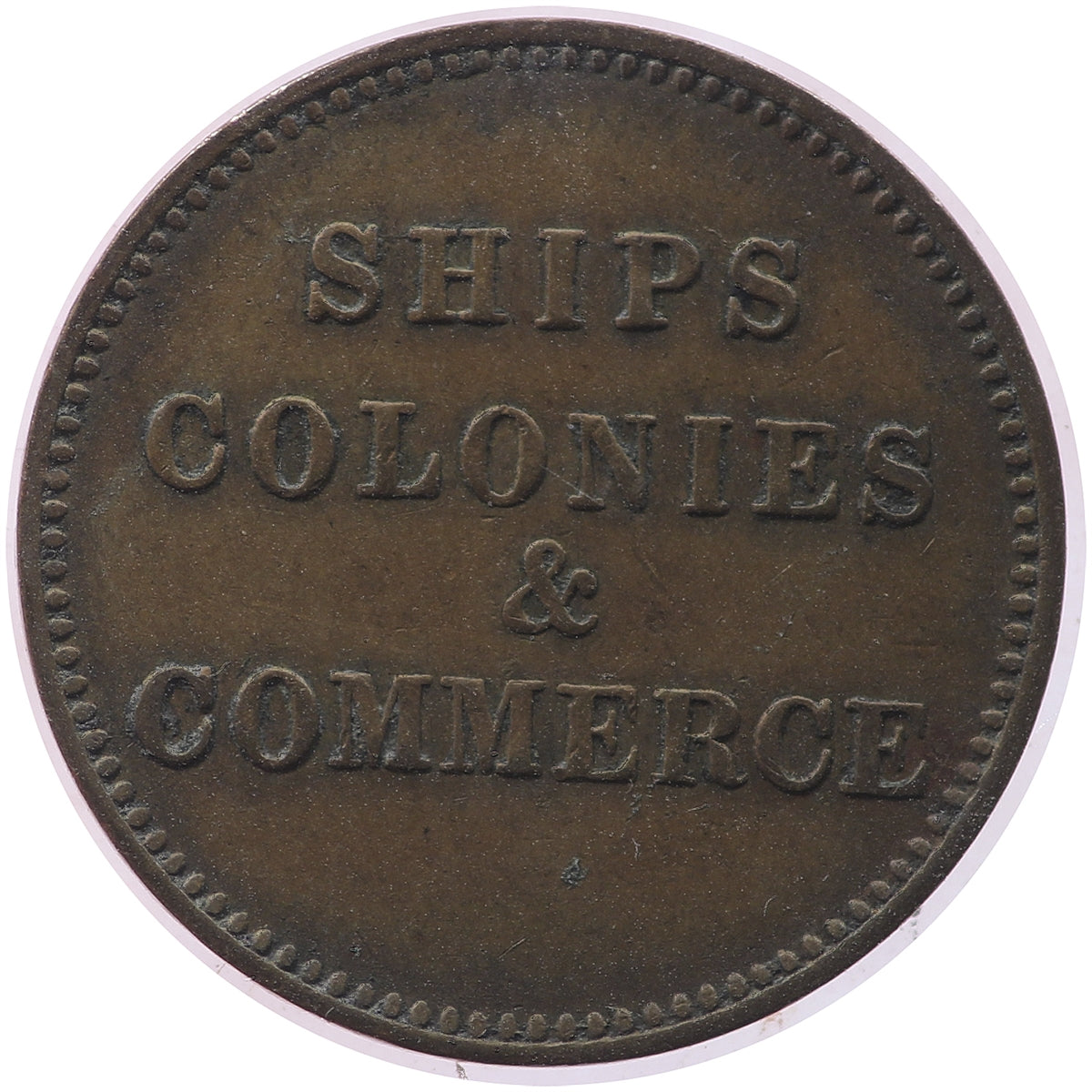PE-10-29 No Date (1835) PEI Ships Colonies & Commerce Bank Token Very Fine (VF20)