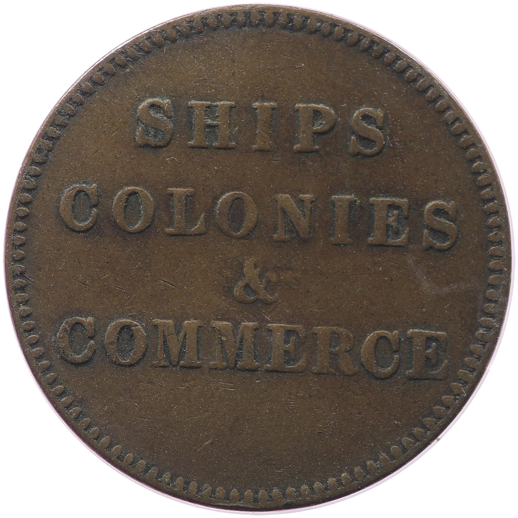PE-10-30 No Date (1835) PEI Ships Colonies & Commerce Bank Token Very Fine (VF20)
