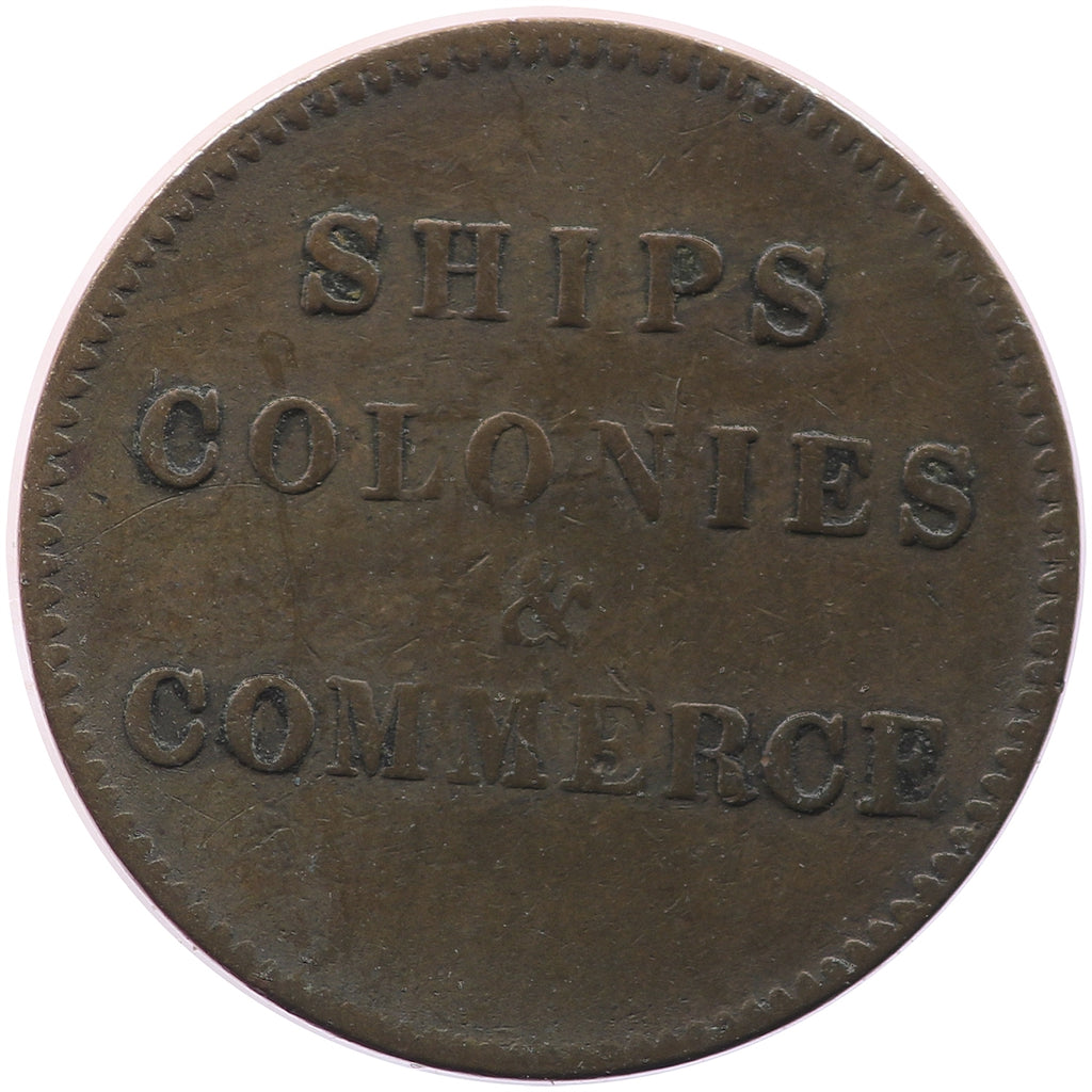 PE-10-31 No Date (1835) PEI Ships Colonies & Commerce Bank Token, Very Fine (VF20)