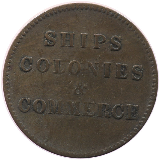 PE-10-31 No Date (1835) PEI Ships Colonies & Commerce Bank Token, Very Fine (VF-20)