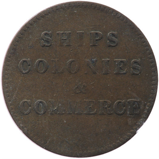 PE-10-31 No Date (1835) PEI Ships Colonies & Commerce Bank Token, F-VF (F-15)