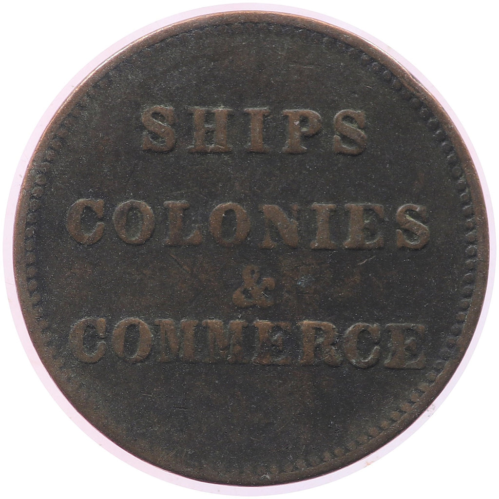 PE-10-38 No Date PEI Ships Colonies & Commerce Bank Token, VG-F (VG10)
