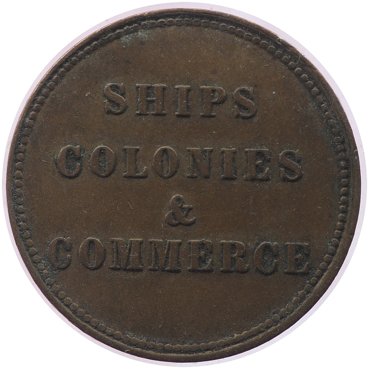 PE-10-40 No Date PEI Ships Colonies & Commerce Bank Token, VF-EF (VF30) $
