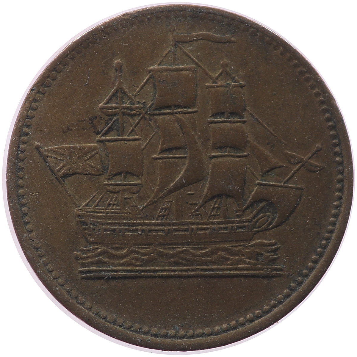 PE-10-40 No Date PEI Ships Colonies & Commerce Bank Token, VF-EF (VF30) $
