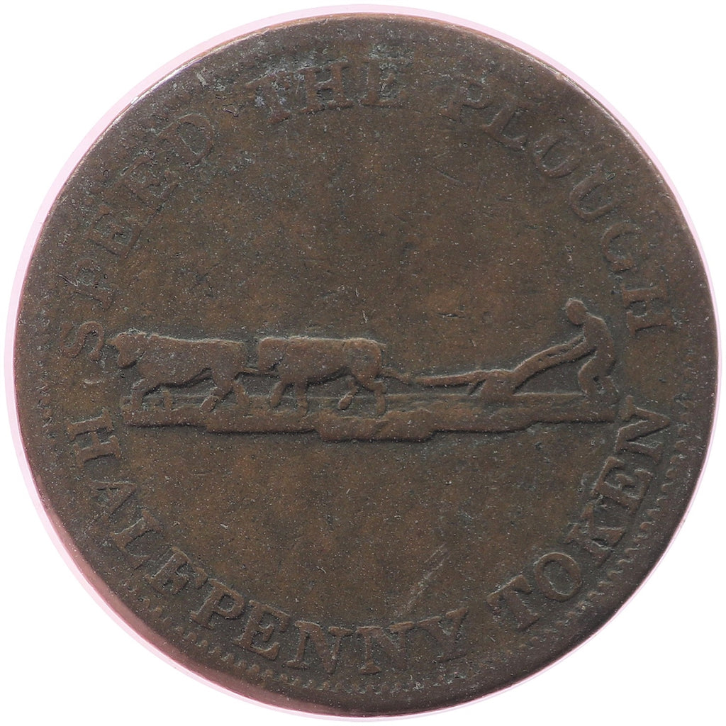 UC-4A2 No Date (1840) Upper Canada Speed the Plough, Half Penny Bank Token, Fine (F12)