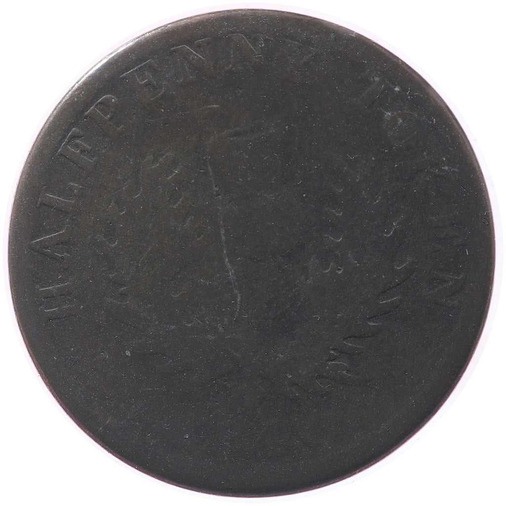 NS-1E4 1840 Nova Scotia Victoria Thistle Half Penny Token G-VG (G-6)