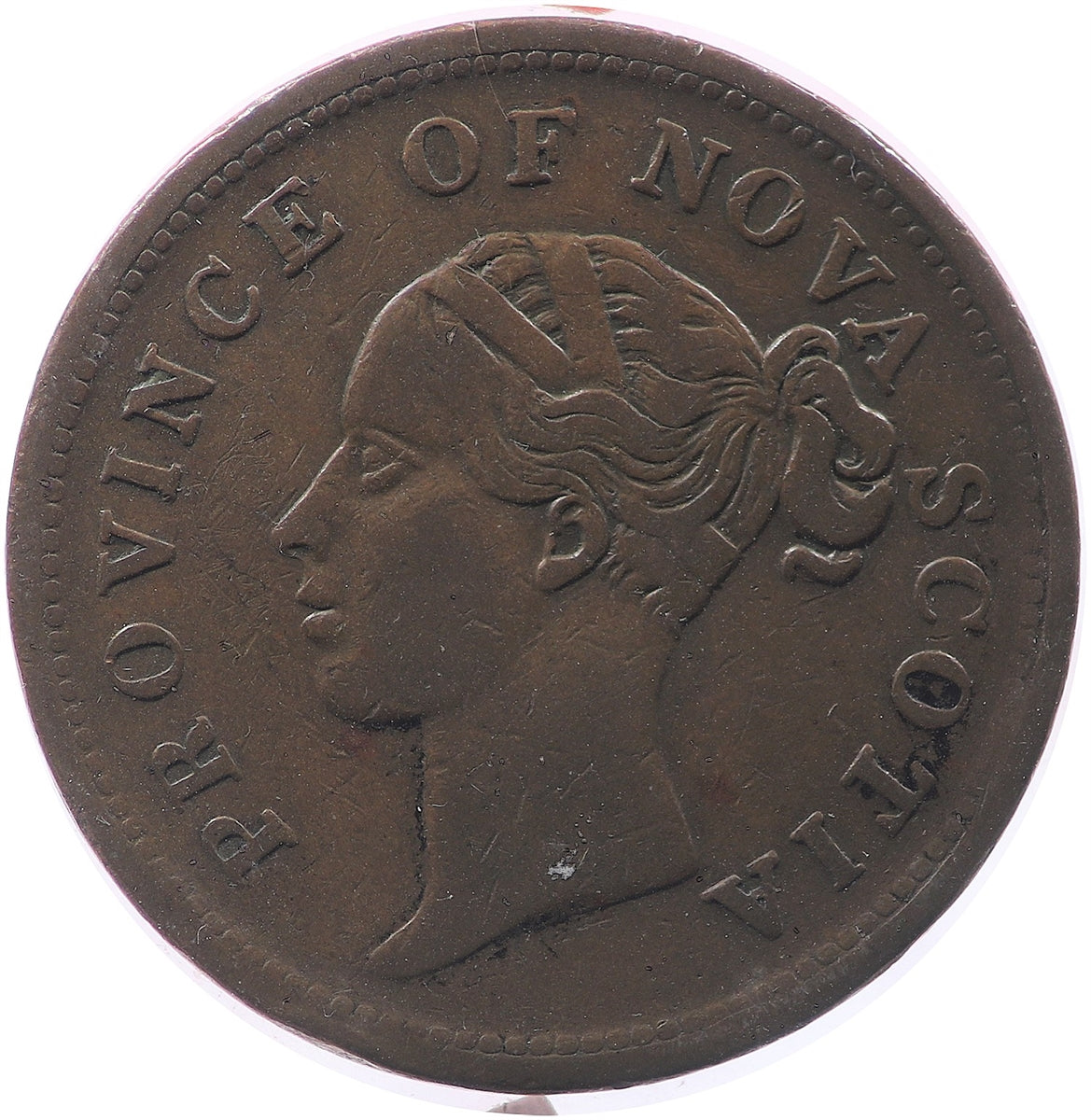 NS-2C1 1840 Nova Scotia Victoria Thistle Penny Token Very Fine (VF30)