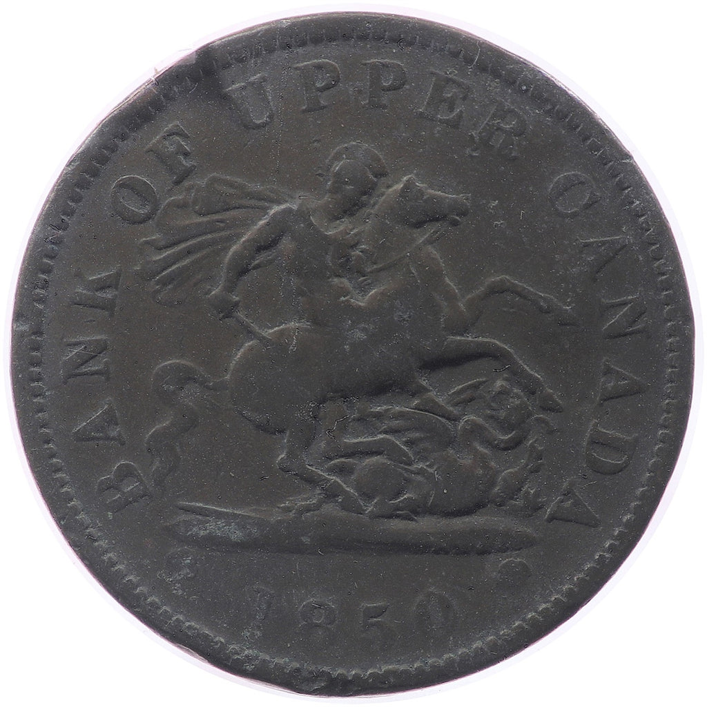 PC-6A1 1850 Province of Canada, Bank of Upper Canada Penny Token Very Good (VG8)