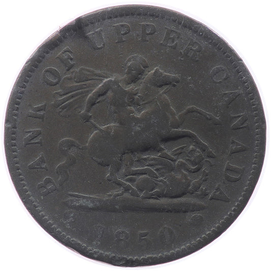 PC-6A1 1850 Province of Canada, Bank of Upper Canada Penny Token Very Good (VG8)