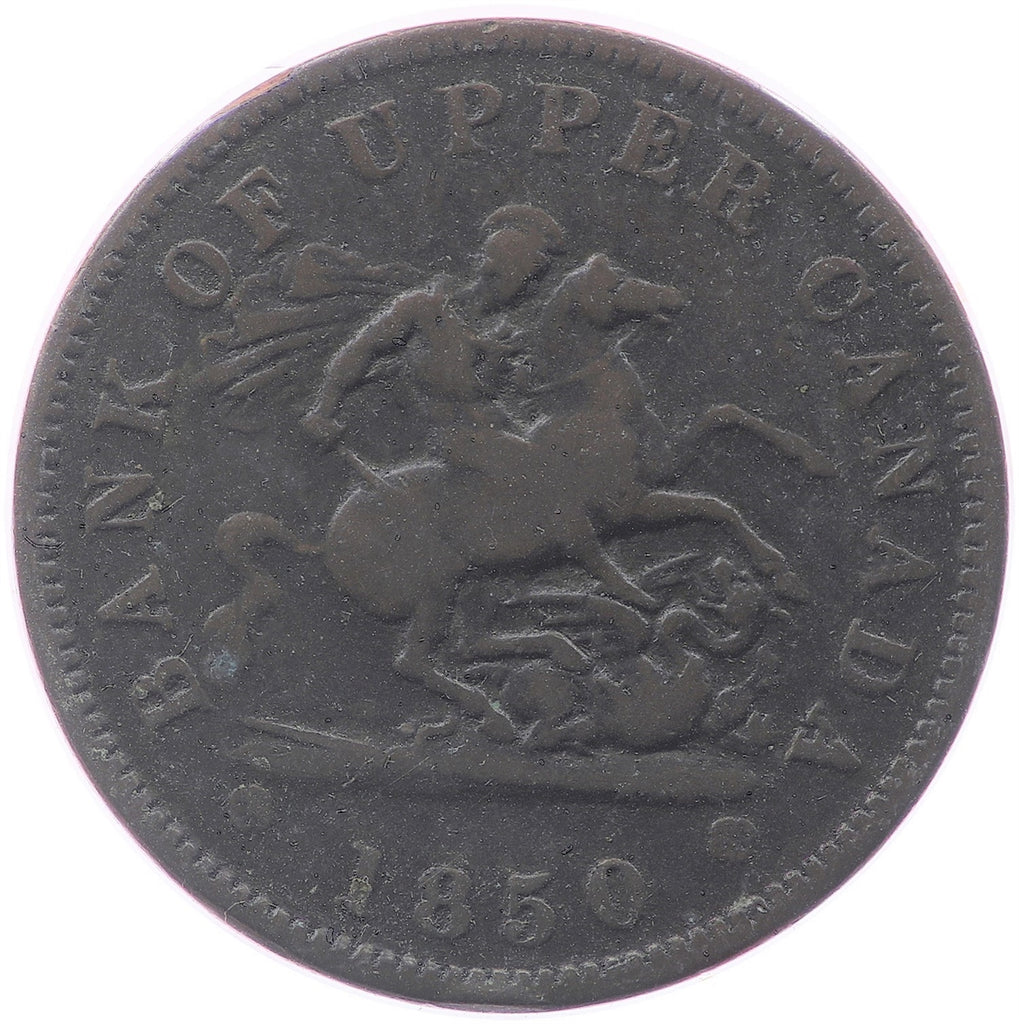 PC-6A1 1850 Province of Canada, Bank of Upper Canada Penny Token Fine (F12)