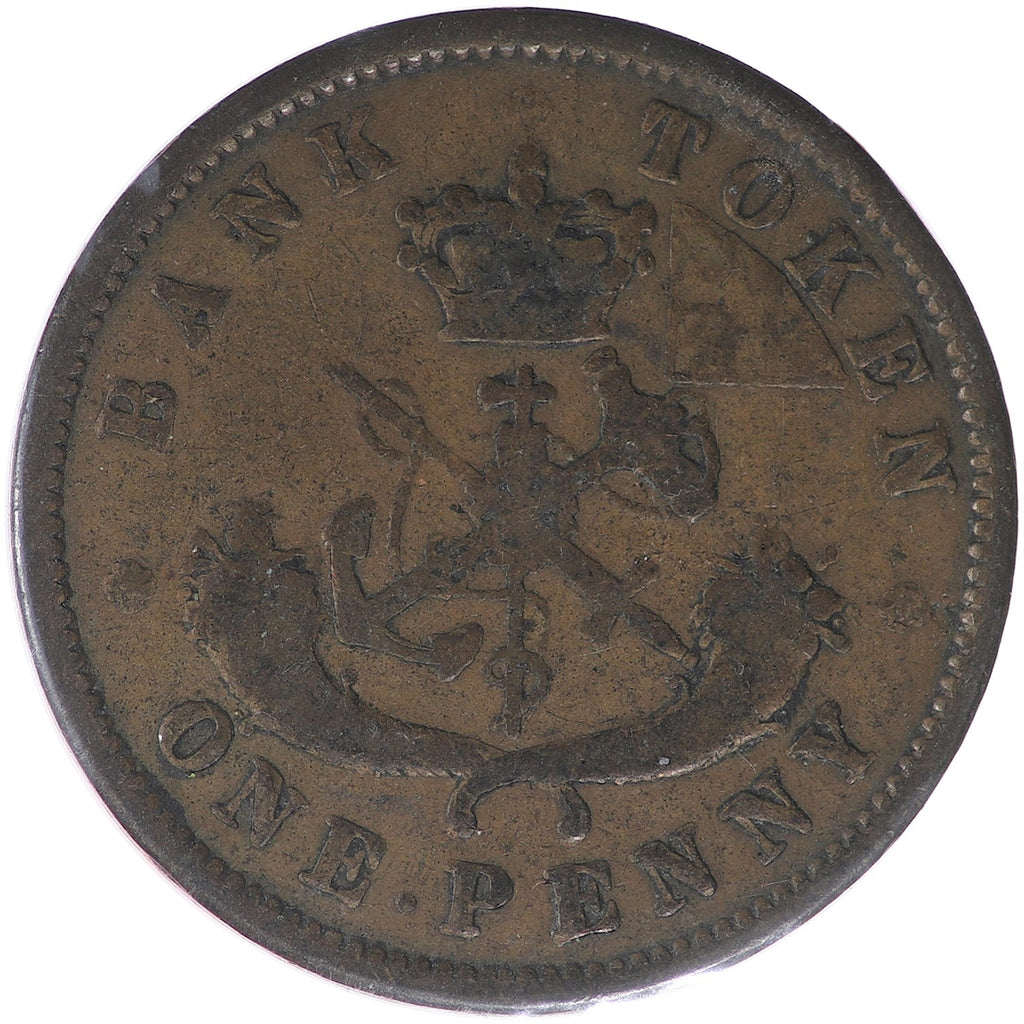 PC-6B2 1852 Province of Canada, Bank of Upper Canada Penny Token VG-F (VG10)