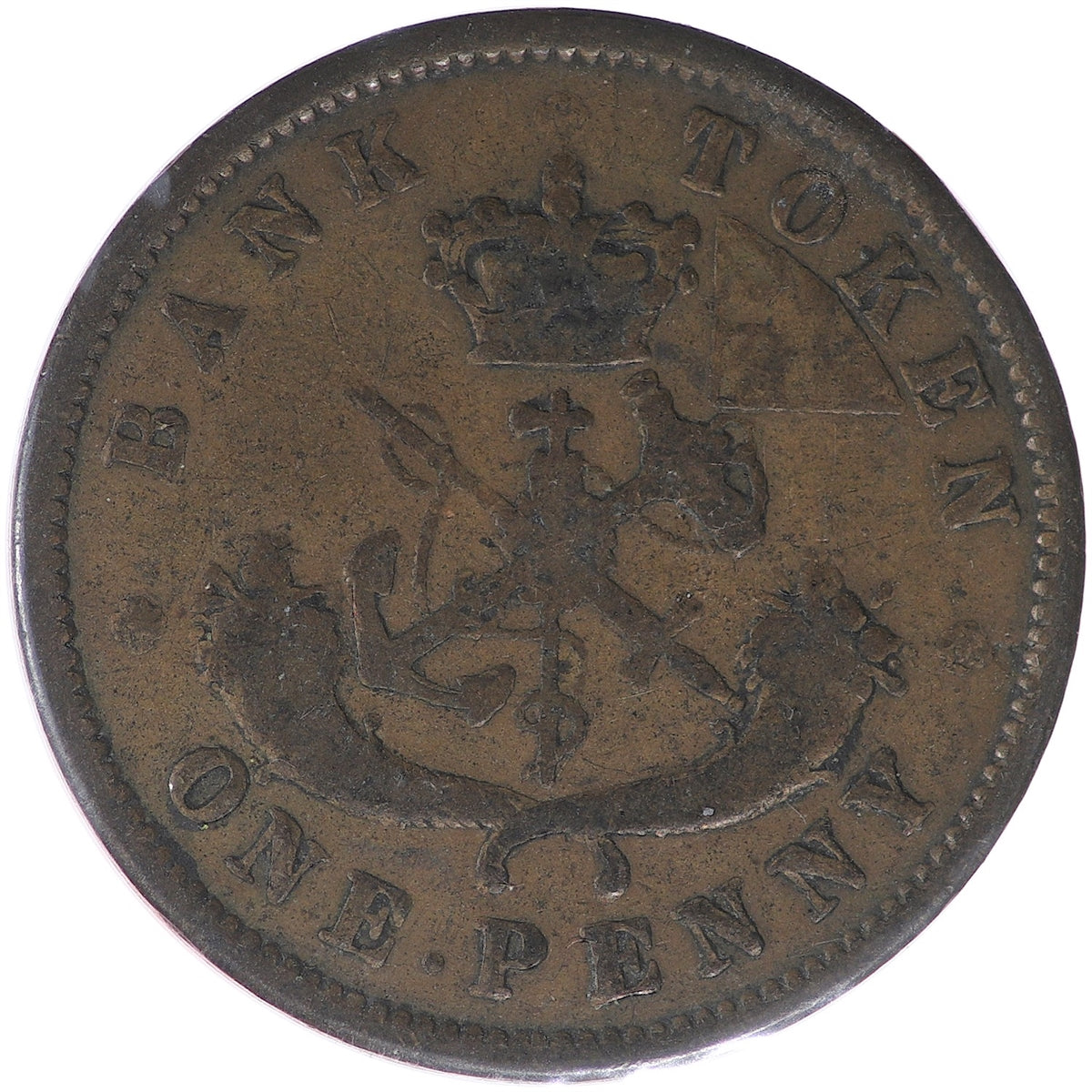 PC-6B2 1852 Province of Canada, Bank of Upper Canada Penny Token VG-F (VG10)