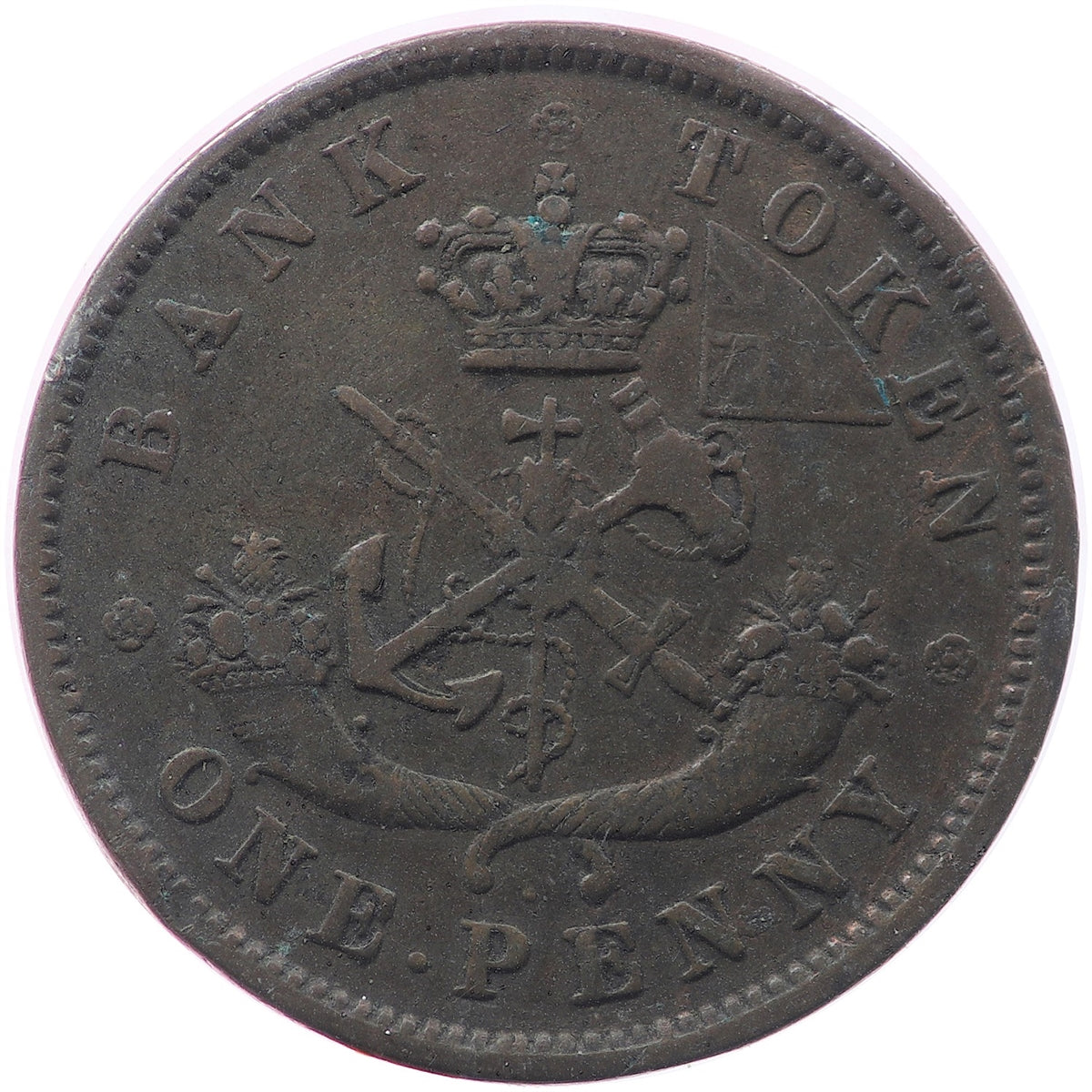 PC-6A2 1850 Province of Canada, Bank of Upper Canada Penny Token Very Fine (VF20)