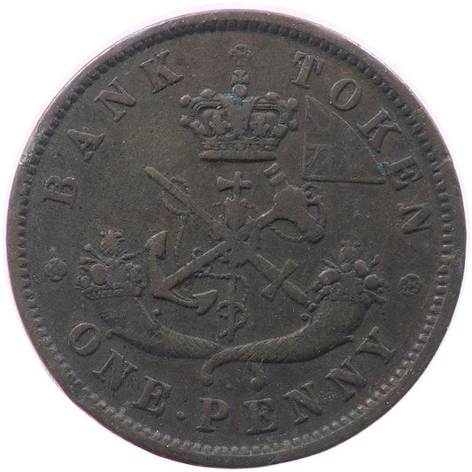 PC-6A2 1850 Province of Canada Bank of Upper Canada Penny Token Very Fine (VF20)