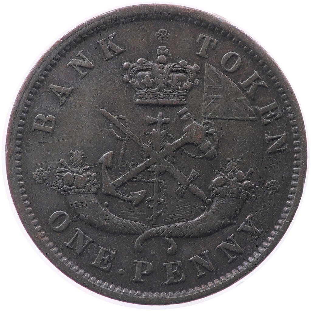 PC-6A2 1850 Province of Canada, Bank of Upper Canada Penny Token VF-EF (VF30)