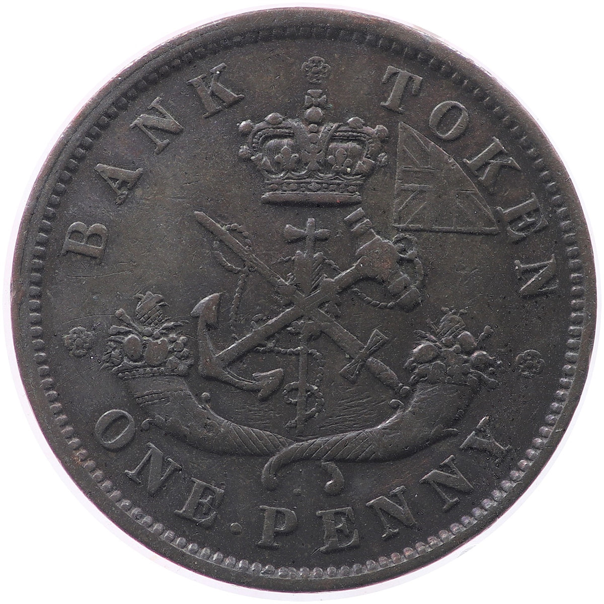 PC-6A2 1850 Province of Canada, Bank of Upper Canada Penny Token VF-EF (VF30)